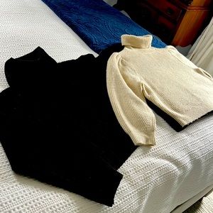 Cropped turtleneck sweaters - worn once… Eli Tahiti and JCrew